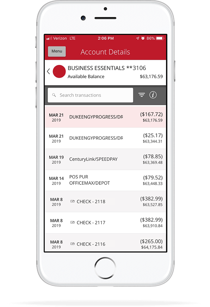 iPhone with Ariston Credit Union accounts page